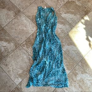 90’s Vintage Sheer Leopard Maxi Dress